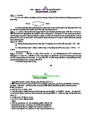 Đề thi chọn học sinh giỏi cấp huyện Hóa học lớp 9